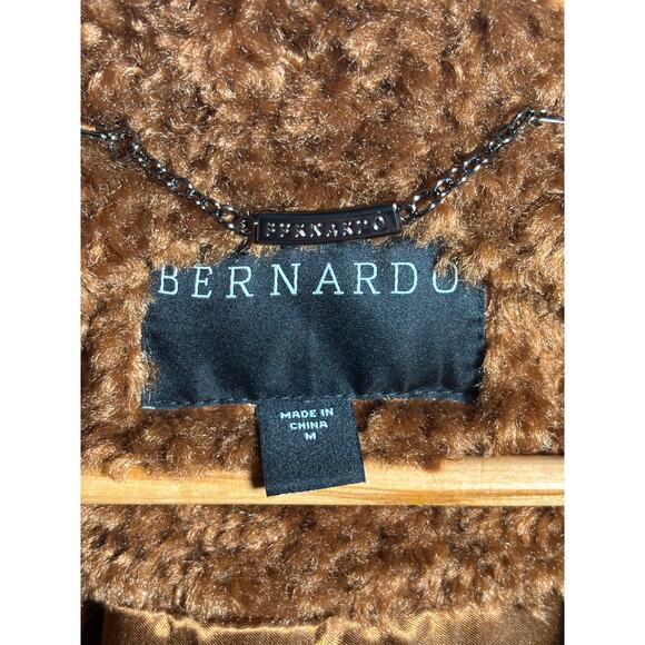 Bernardo Womens Longline Faux Fur Teddy Coat Camel Size Medium - Picture 5 of 7